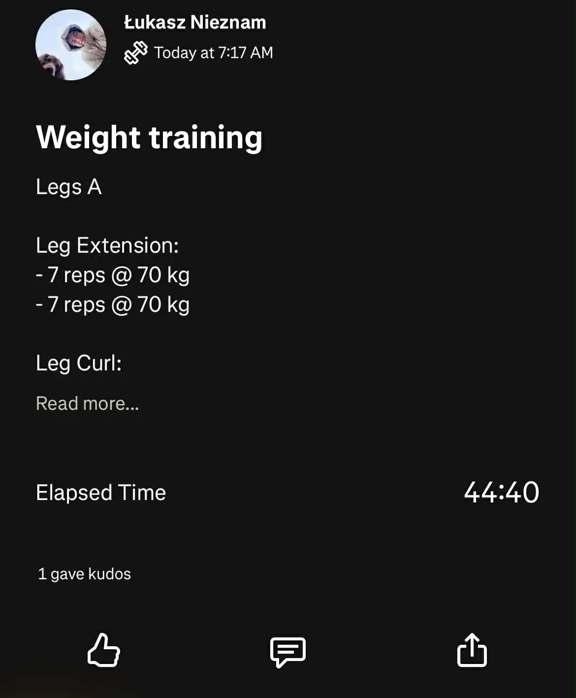 Workout uploaded to Strava from TrueGrind
